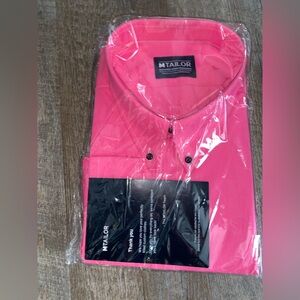 M Tailor Mens custom tailored magenta button down shirt (read description)